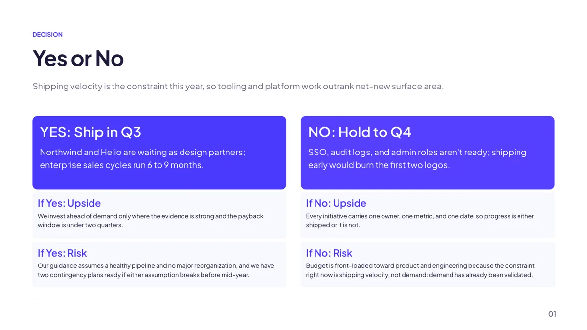 Tree: Yes/No Binary Flow slide template